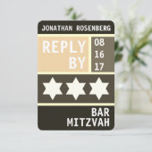 kühne Star von David Bar Mitzvah UAWG Reply Einladung (Stehend Vorderseite)