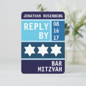 kühne Star von David Bar Mitzvah UAWG Reply Einladung (Stehend Vorderseite)