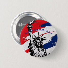 kühne Statue der Freiheitsstreifen Patriotische Si Button