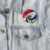 kühne Statue der Freiheitsstreifen Patriotische Si Button (Beispiel)