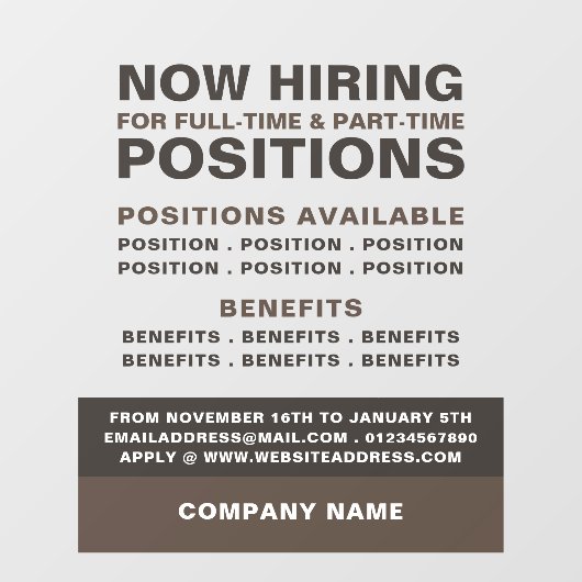 kühne Stellenausschreibung Stellenausschreibung Fensteraufkleber (Blatt)