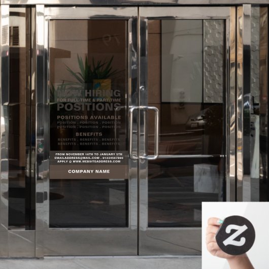 kühne Stellenausschreibung Stellenausschreibung Fensteraufkleber (Büro Tür)