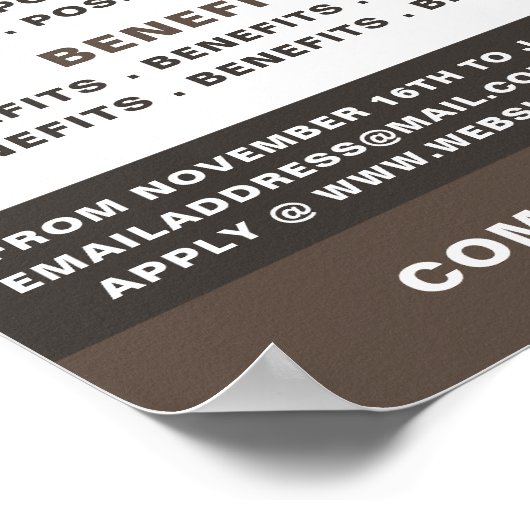 kühne Stellenausschreibung Stellenausschreibung Poster (Ecke)