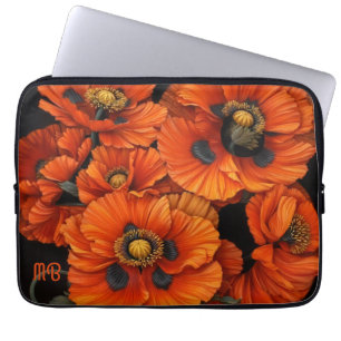 Kühne strahlende Schönheit Orange Mohn Blumenkunst Laptopschutzhülle