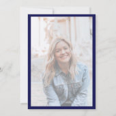 kühne Summer Sunflower Navy Brautparty Foto Einladung (Rückseite)