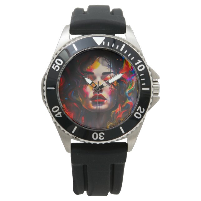 kühne Surreal Portrait Armbanduhr (Vorderseite)