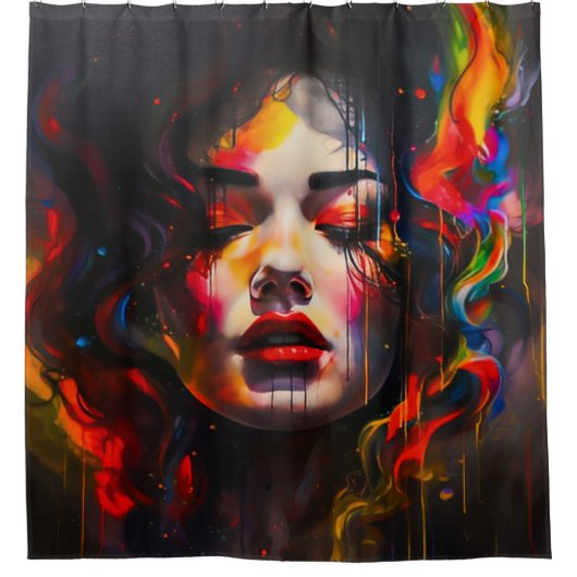 kühne Surreal Portrait Duschvorhang (Vorderseite)
