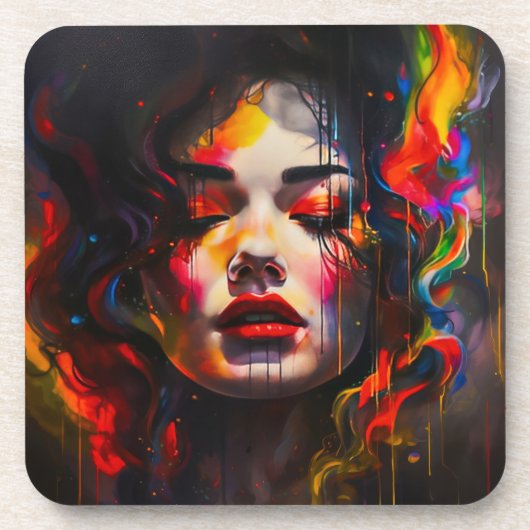 kühne Surreal Portrait Getränkeuntersetzer (Vorderseite)