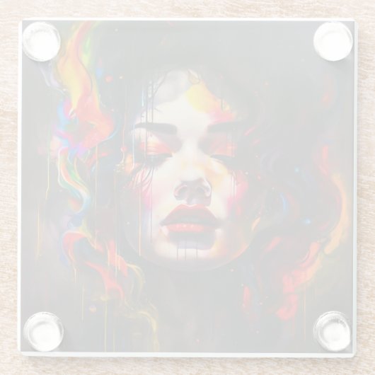 kühne Surreal Portrait Glasuntersetzer (Rückseite)