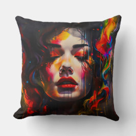 kühne Surreal Portrait Kissen