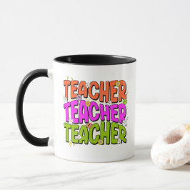 kühne Tasse des bunten Lehrers