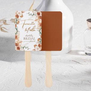 Kühne Terracotta und Tequila Brautparty Hand Fan Fächer