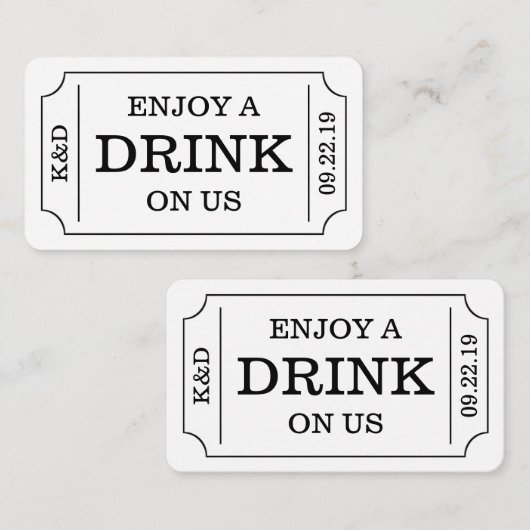 Kühne Ticketstil "Enjoy a drink on us" Vorlage (Vorne/Hinten)