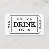 Kühne Ticketstil "Enjoy a drink on us" Vorlage (Vorderseite)