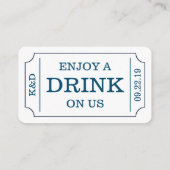 Kühne Ticketstil "Enjoy a drink on us" Vorlage (Rückseite)