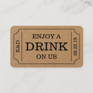 Kühne Ticketstil "Enjoy a drink on us" Vorlage