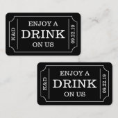 Kühne Ticketstil "Enjoy a drink on us" Vorlage (Vorne/Hinten)