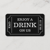 Kühne Ticketstil "Enjoy a drink on us" Vorlage (Rückseite)