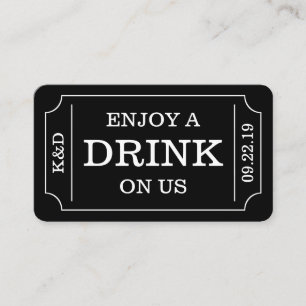 Kühne Ticketstil "Enjoy a drink on us" Vorlage
