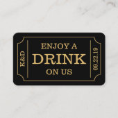 Kühne Ticketstil "Enjoy a drink on us" Vorlage (Vorderseite)