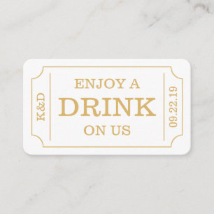 Kühne Ticketstil "Enjoy a drink on us" Vorlage