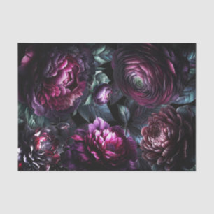 Kühne Traurige Blumen Schwarze Verzauberte Florale Seidenpapier