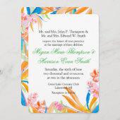 Kühne tropische Blume Hochzeit Einladung (Vorne/Hinten)