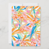 Kühne tropische Blume Hochzeit Einladung (Rückseite)