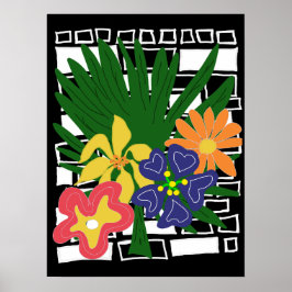 Kühne tropische Blumenkunst Poster
