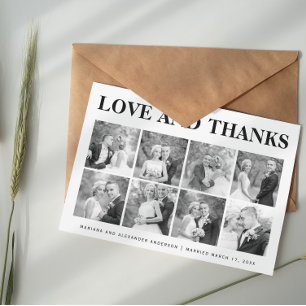 Kühne Typografie Vielen Dank, dass Sie 8 Foto Coll Dankeskarte