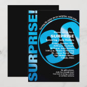 kühne Überraschung Geburtstagseinladung - Blau 30. Einladung (Vorne/Hinten)