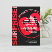 kühne Überraschung Geburtstagseinladung - Red 60. Einladung (Stehend Vorderseite)