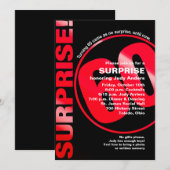 kühne Überraschung Geburtstagseinladung - Red 60. Einladung (Vorne/Hinten)