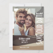 Kühne und Edgy Brown Olive Wedding Save the Date Einladung (Vorderseite)