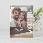 Kühne und Edgy Brown Olive Wedding Save the Date Einladung (Stehend Vorderseite)