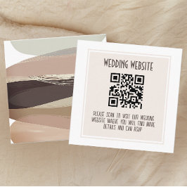 kühne und Edgy Dark Brown Wedding QR Code Begleitkarte