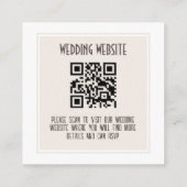 kühne und Edgy Dark Brown Wedding QR Code Begleitkarte (Rückseite)