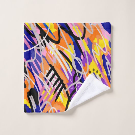 Kühne und expressive Abstrakte Kunst Badhandtuch Set (Waschlappen)