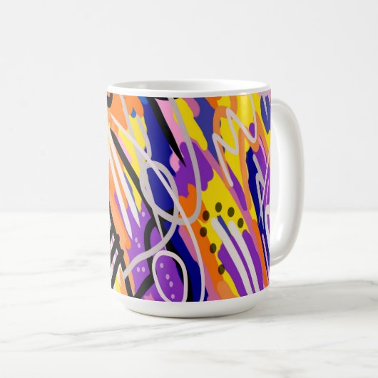 Kühne und expressive Abstrakte Kunst Kaffeetasse (VorderseiteRechts)