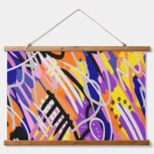 Kühne und expressive Abstrakte Kunst Wandteppich Mit Holzrahmen (Vorne)