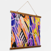 Kühne und expressive Abstrakte Kunst Wandteppich Mit Holzrahmen (Gewinkelt)