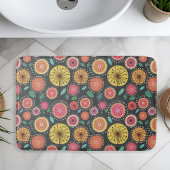 Kühne und farbenfrohe Boho chic Scandi Folk floral Badematte