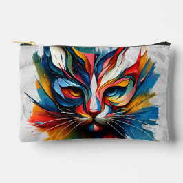 Kühne und farbenfrohe Feline - Zipper Pouch Zubehörtasche