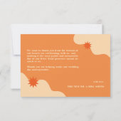 kühne und farbenfrohe Retro-Sommerhochzeit Dankeskarte (Rückseite)