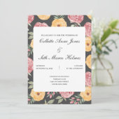 kühne und helle Rose Einladung Hochzeit 2 (Stehend Vorderseite)