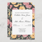 kühne und helle Rose Einladung Hochzeit 2 (Vorne/Hinten)