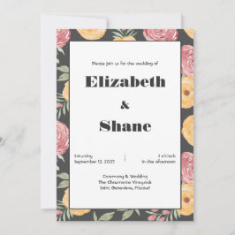 kühne und helle Rose zum Hochzeitsempfang Einladung