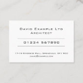 Kühne und klare Architekten Visitenkarte (Rückseite)