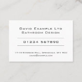 Kühne und klare Badezimmer-Designer Visitenkarte (Rückseite)