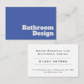 Kühne und klare Badezimmer-Designer Visitenkarte (Vorne/Hinten)